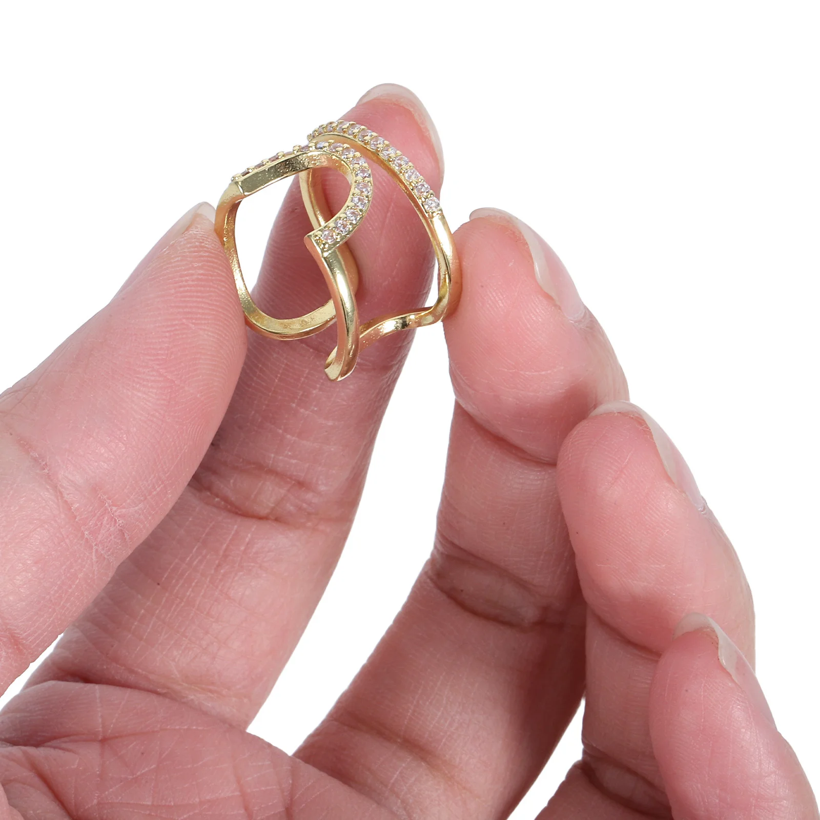 

3pcs Nail For Women Zircon Inlay Finger Tip Rings Detachable Fashion Jewelry Nail Accessories Rings Set Women Jewelry