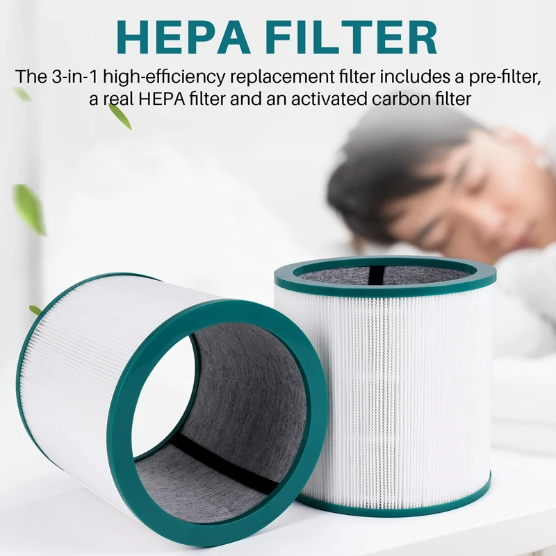 2Pack Replacement TP02 Air Purifier Filters For Dyson Pure Cool Link Models TP01, TP02, TP03, BP01, AM11 Tower Purifier