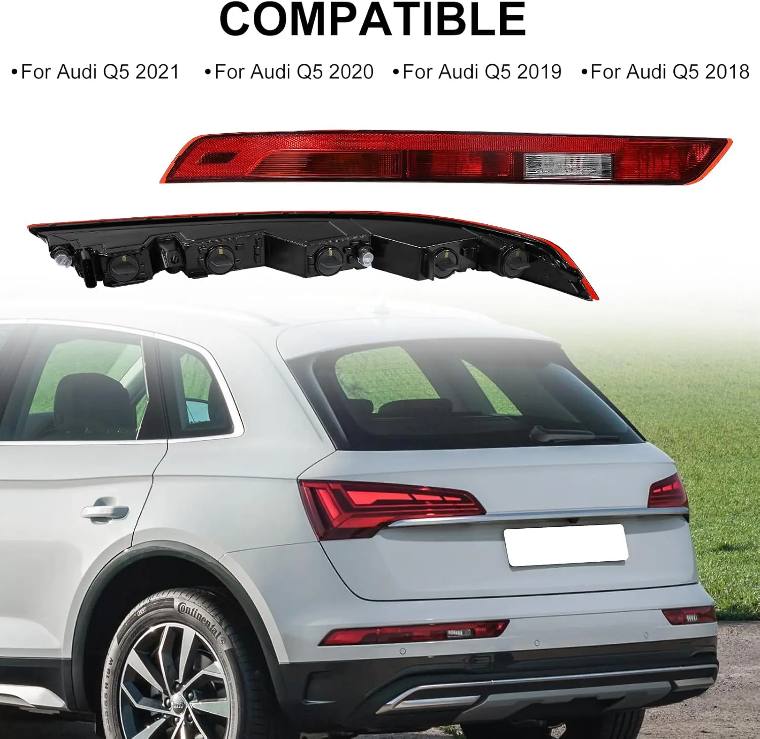 Rear Bumper Brake Tail Light For Audi Q5 2018-2021 2022 2023 Back Up Tail Light Brake Lights for Left Driver Side 80A 945 069 A