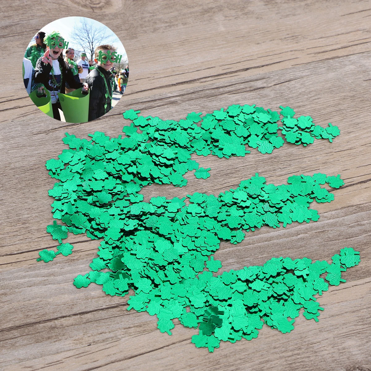 

Confetti Shamrock Sequins Green Cutouts Plastic Long Party Decorations Festive Supplies Holiday Accessories St Patrick