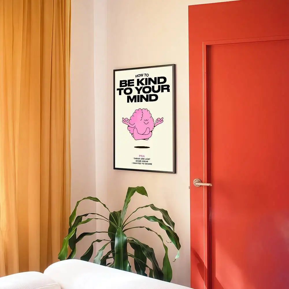 Frameless Modern Quotes Inspirational Words Anime Posters Sticky Whitepaper Sticker DIY Room Bar Cafe Kawaii Room Decor