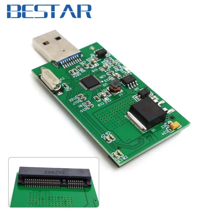 

Mini pcie pci express pci-express PCI-E mSATA к USB 3.0 USB3.0 Внешний SSD PCBA-конвертер Карта адаптера без чехла