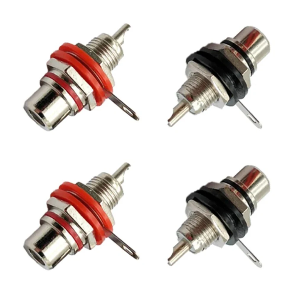 4PCS Solderable RCA Panel Mount Female Jacks Chassis Amplifier Terminal Adapter Connectors Durable Audio Video Compatible