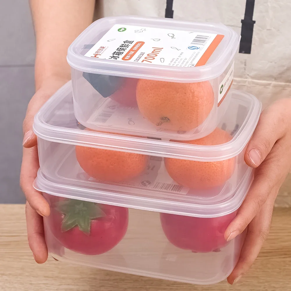 1400ml Food Fresh-keeping Boxes Refrigerator Sealed Container Kitchen Frozen Meat Storage Box Fruit Vegetable Packing Boxes