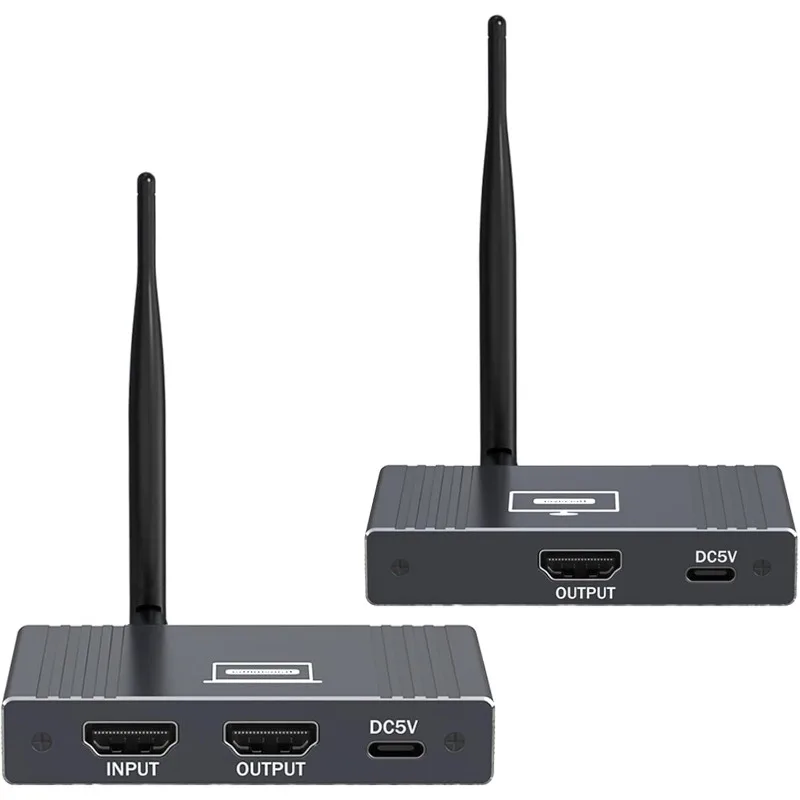 

656ft 200M Wireless HD Extender Kit 5.8G/2.4G Dual Frequency Ultra-Low Latency 0.1s 1080P 60Hz 1RX to 8TX for PC/PS5/Projector