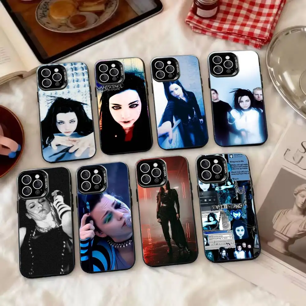 E-Evanescence Fallen A-Amy Lee Phone Case For iPhone 17,16,15,14,13,12,11 Plus,Pro Max,XS,Colorful Silver Phone case Funda Cover