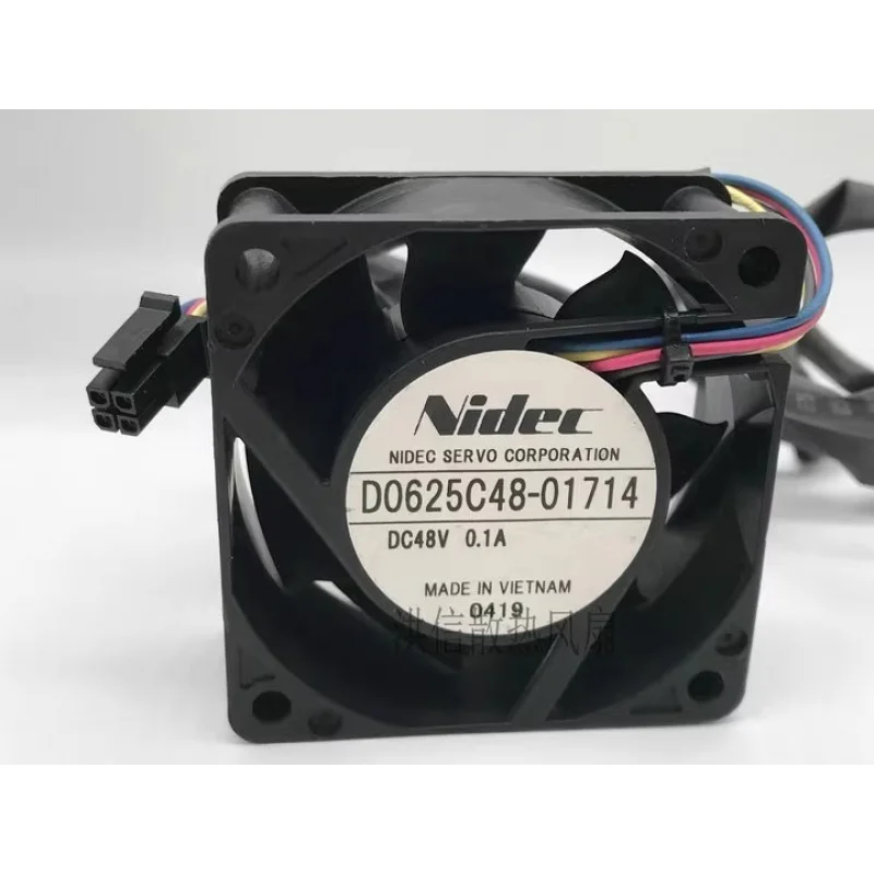 HJY 1PCS Nidec 6025 D0625C48-01714 DC48V 0.1A 60*25MM 4-wire fan