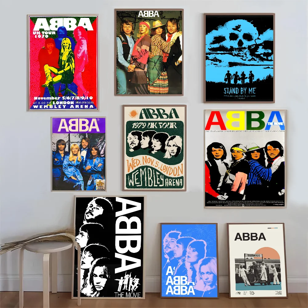 Swedish Pop Music Band Abba  Good Quality Prints and Posters Vintage Room Home Bar Cafe Decor Aesthetic Art Wall Painting