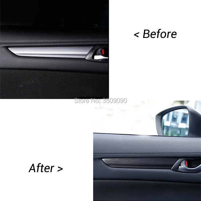 Car Inner Door Handle Handrail Panel For Mazda CX-5 CX5 2017-2020 2021 2022 2023 2024 KF Cover Trim Strip Garnish Stickers