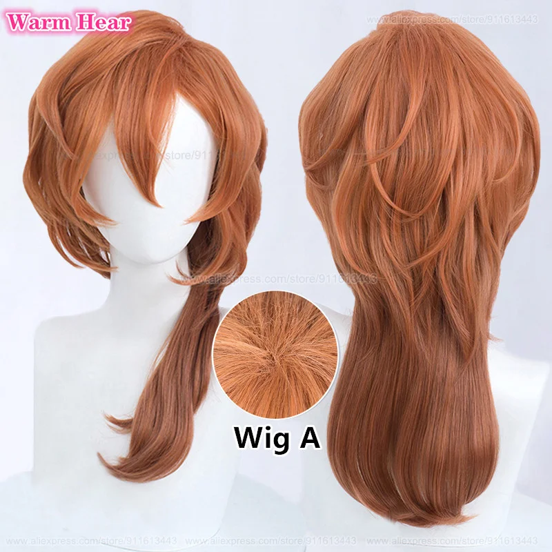 New! Nakahara Chuuya Synthetic Wig Anime 55cm Gradient Cosplay Wig And Hat Heat Resistant Cosplay Anime Party Wigs + A Wig Cap