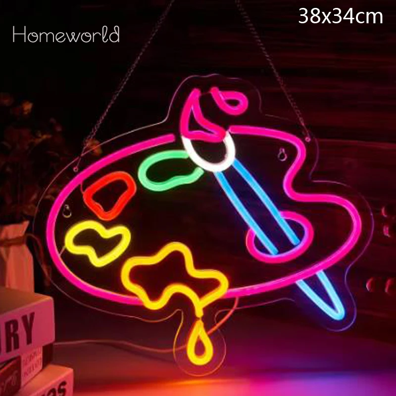

Palette LED Neon Transparent Acrylic Design USB Powered Dimmable Suitable for Art Studio Parties Cafe Wall Art kids rooms