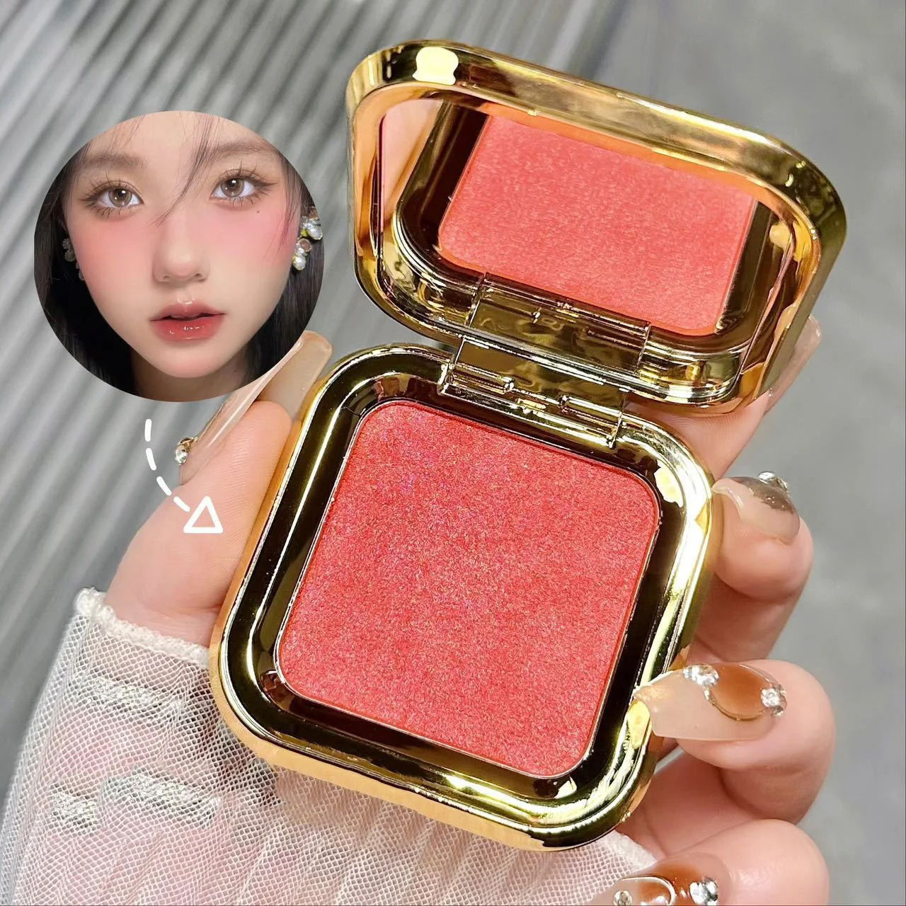 Monochrome Mashed Potato Blusher Cream Lasting and Easy To Color Peach Pink Blusher Natural Brighten for Face Cute Makeup Korean