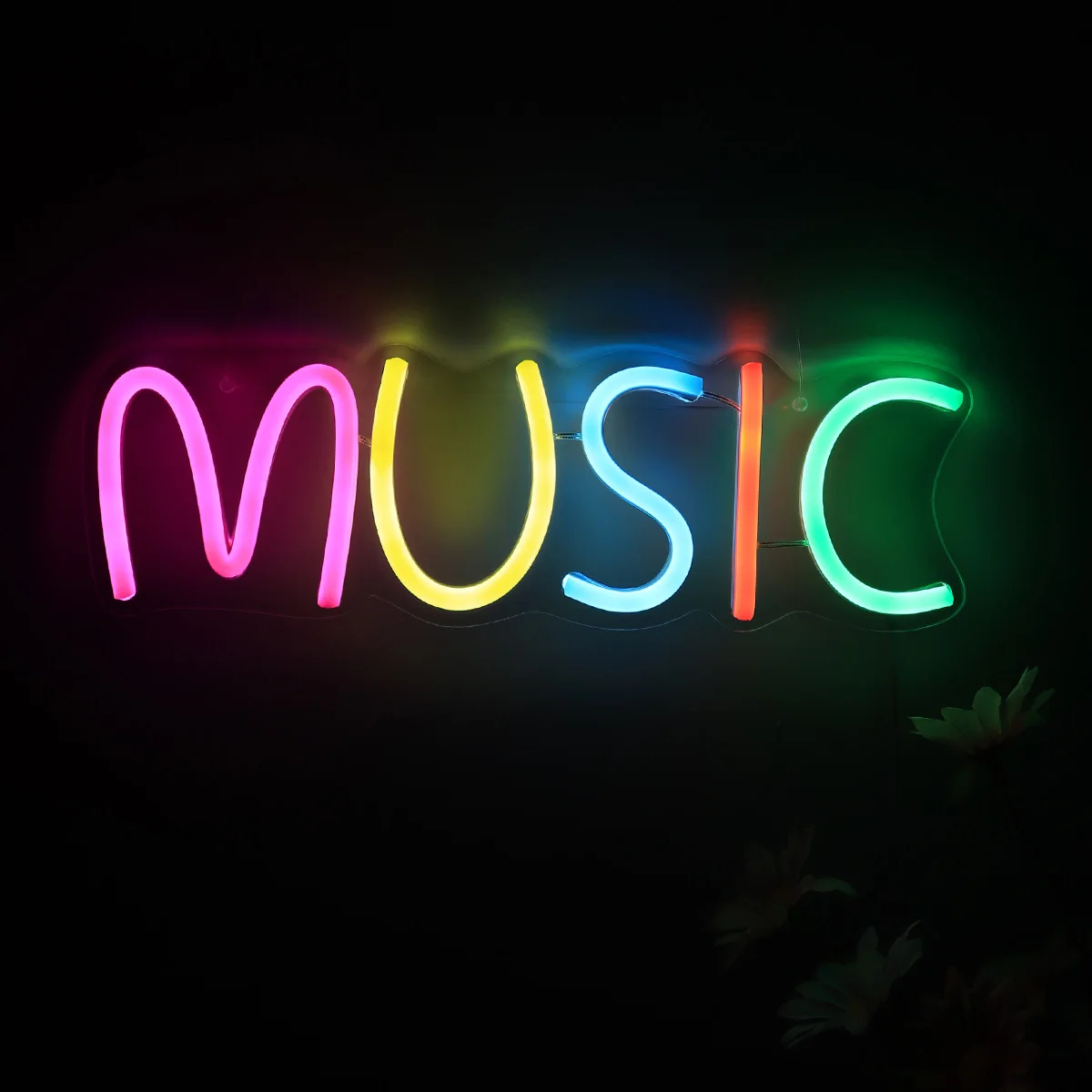 1pc Colorful MUSIC LED Neon Sign Night Light For Parrty Music Pub Club Shop Decoration New Year Birthday Gifts 12.2''*3.98''