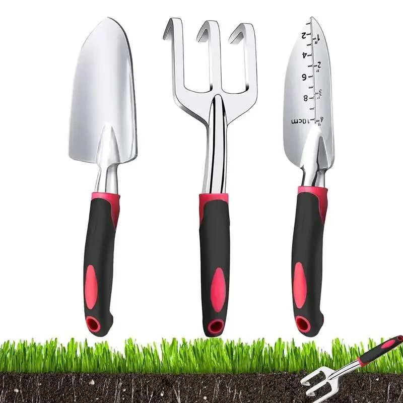 

Garden Tools Set 3 Piece Heavy Duty Gardening Tools Aluminum Garden Tool Kit Garden Planting Hand Tools For Seedling Soil