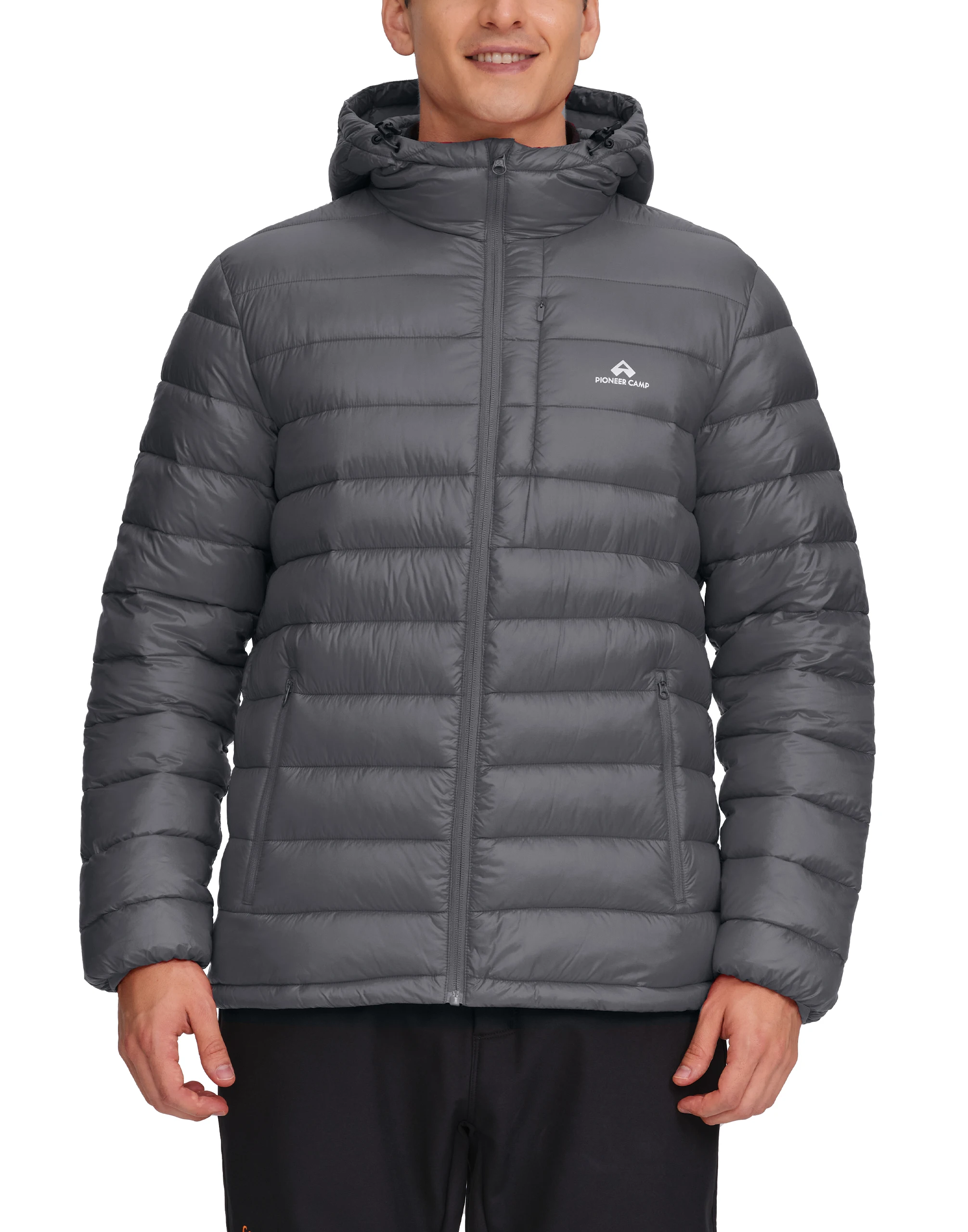 Pioneer Camp Men's Lightweight Packable Puffer Jacket with Hood Warm Puffy Winter Jacket Coat Insulated for Ski Hiking Travel