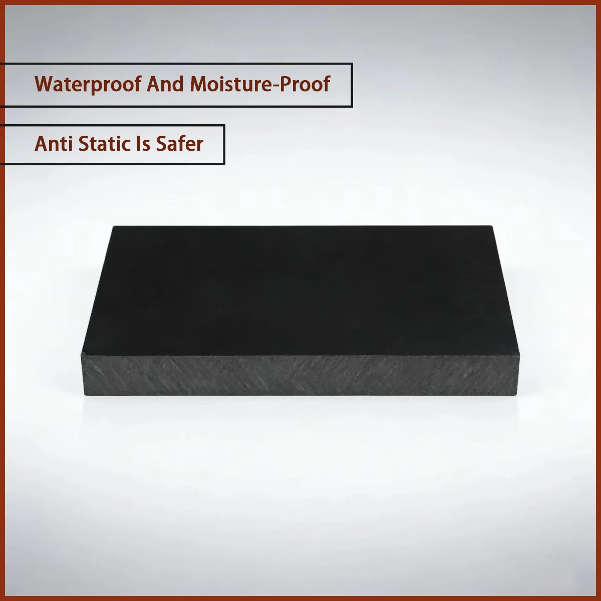 Black Polypropylene PP Square Board 3‑20mm Thickness Hard Plastic Plate for Storage Pad Outdoor Enclosure Electrical Protection