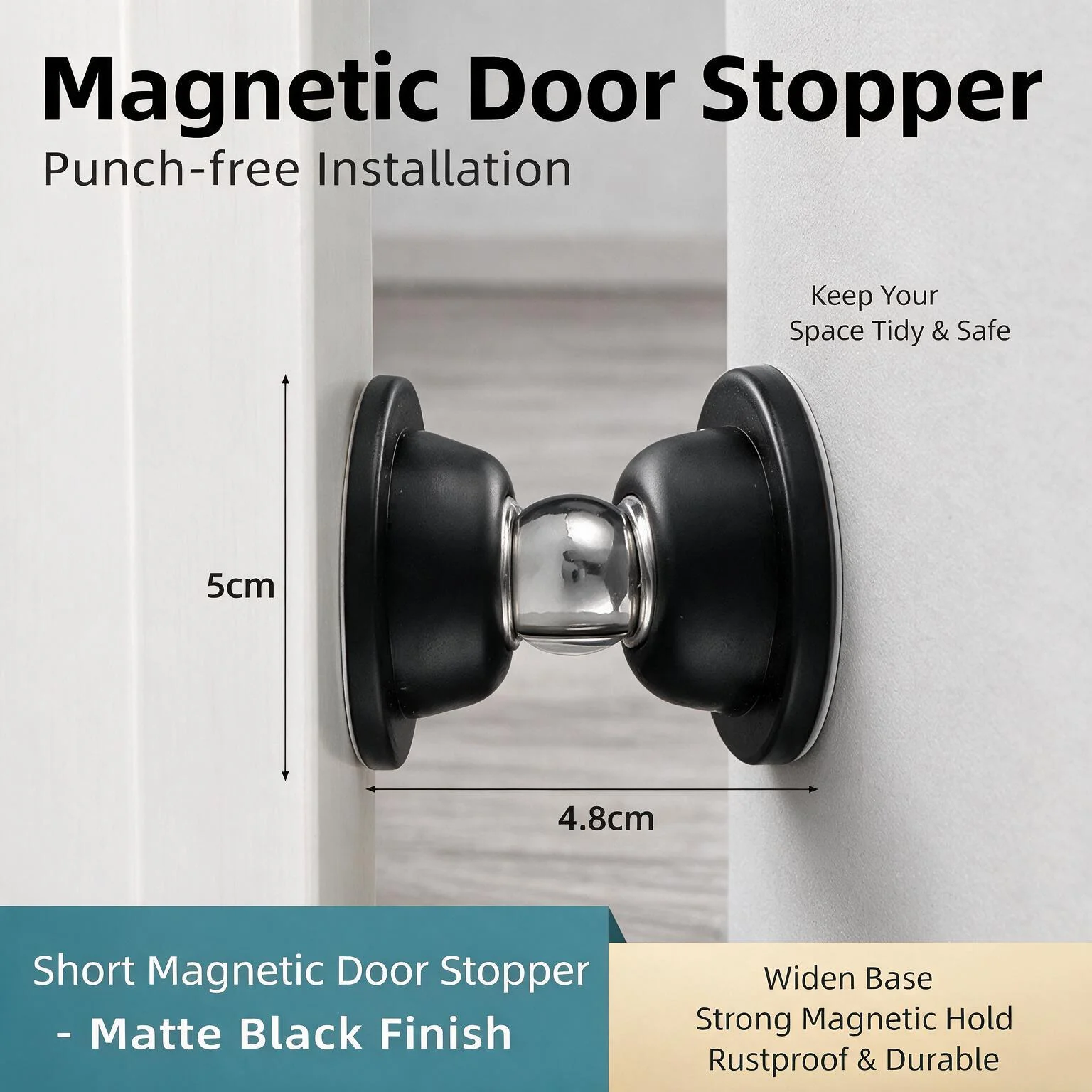 Household Hotel Silicone Magnetic Door Stopper Touch‑Sensitive Mute Anti‑Collision Strong Suction for Bedroom Door Protection