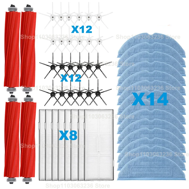 For Roborock S7 S70 S75 S7Max S7 maxv ultra T7S Plus S7 pro ultra  Main Brush Hepa Filter Mops Robot Vacuum Cleaner Parts