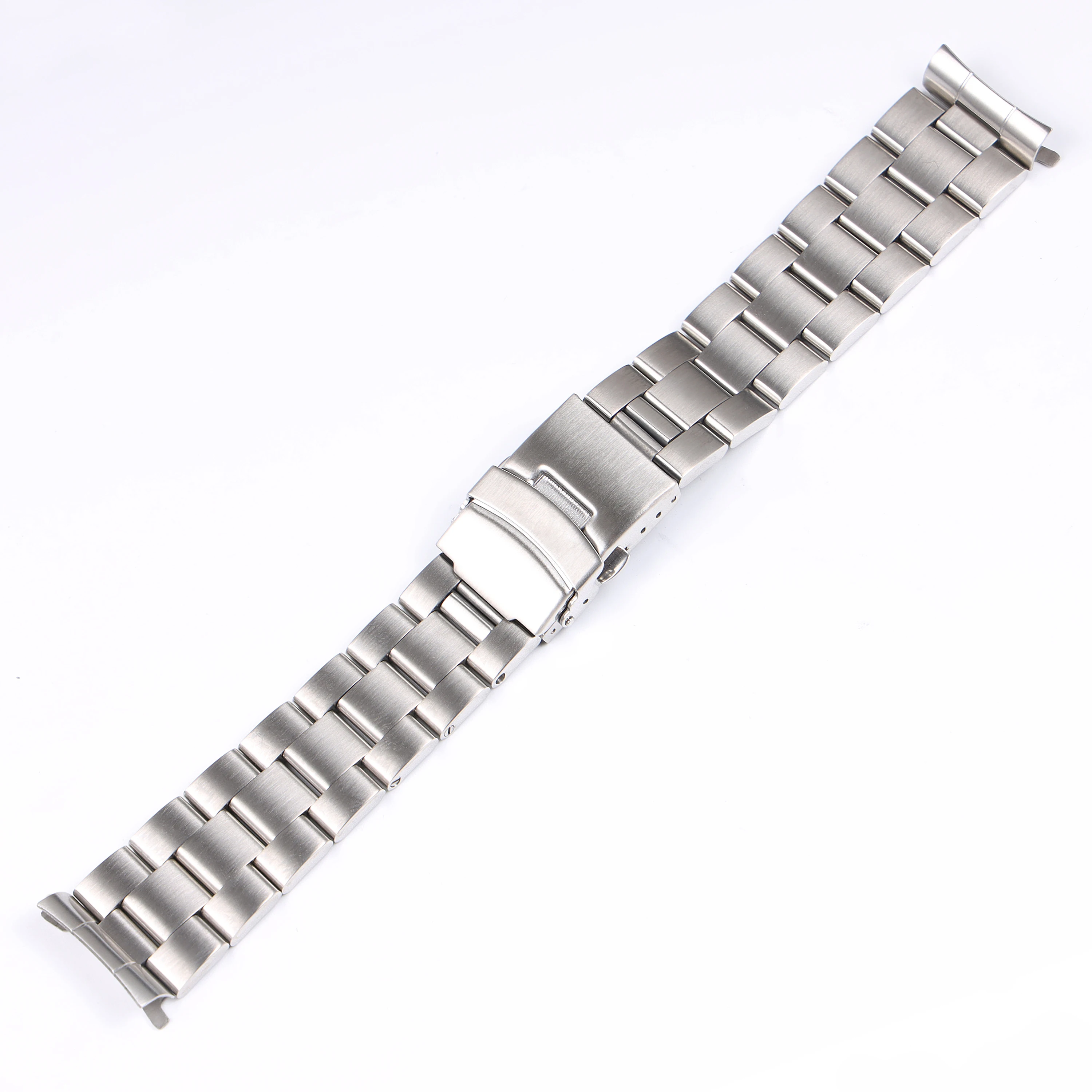 

22mm Bushed Silver Stainless Steel Watchband Solid Bracelet for Seiko SKX007 SKX009 SRPA21 SRPC25 SRPA21 SRP777 with Curved End