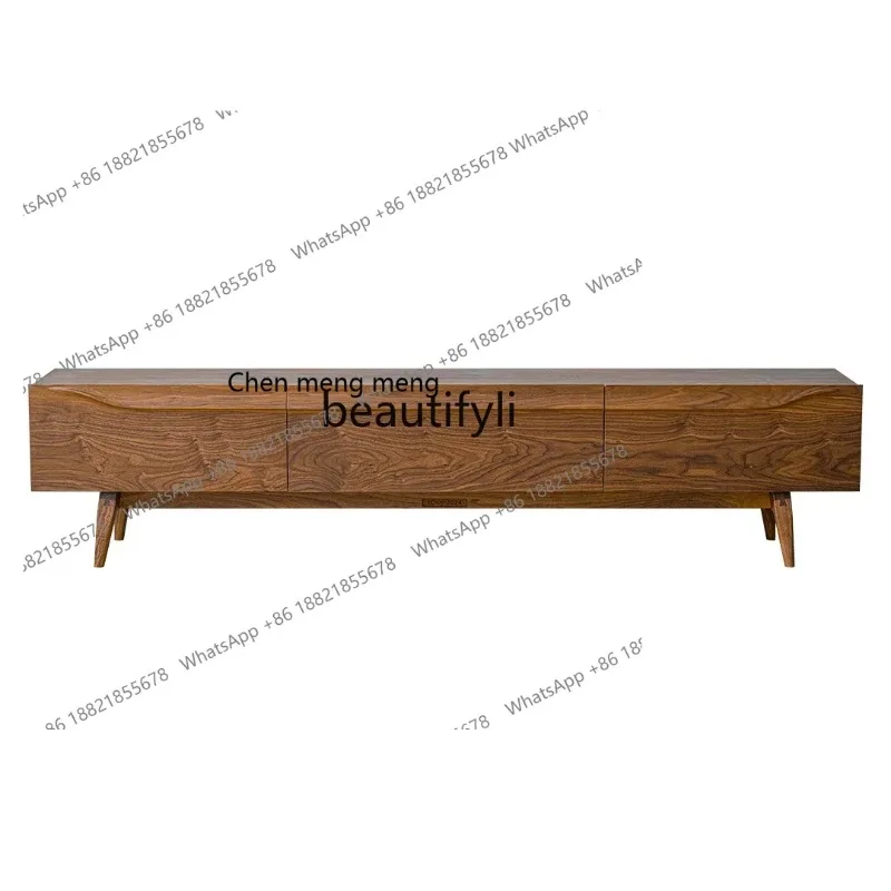 

ss 8617 Оригинальный дизайн, аудиовизуальный шкаф из цельного дерева, вся доска, черный орех, современный простой шкаф для телевизора