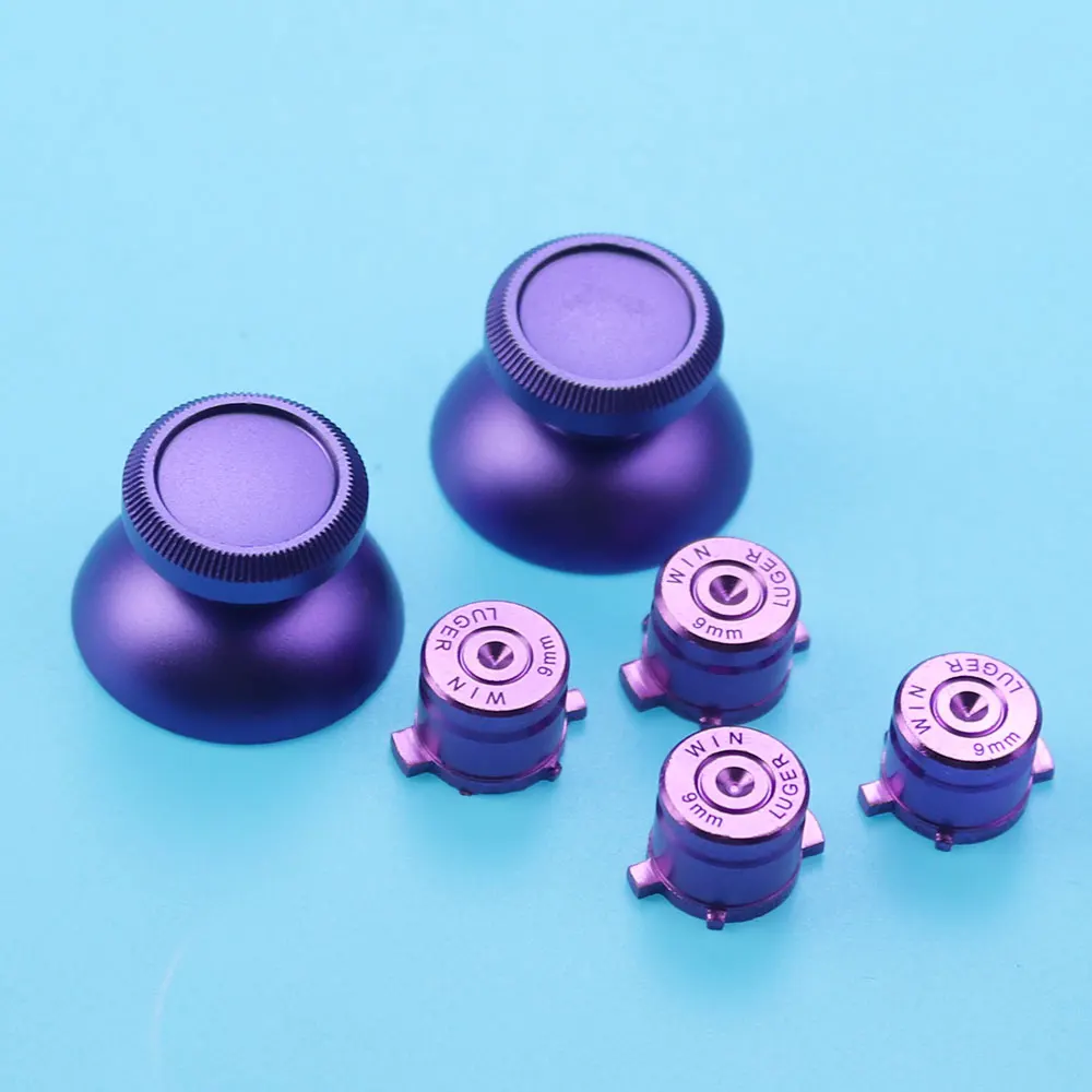 1 pz per PS4 PRO Slim Controller Game sostituzione alluminio Thumbstick 9mm Bullet Button & Metal Remote Stick Cap Parts
