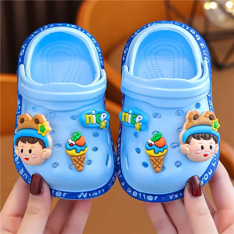 Kids Summer Outdoor Slippers Girl Baby Cartoon Cute Boy Antiskid Light Slippers Children Boys Cute Icecream Sandals