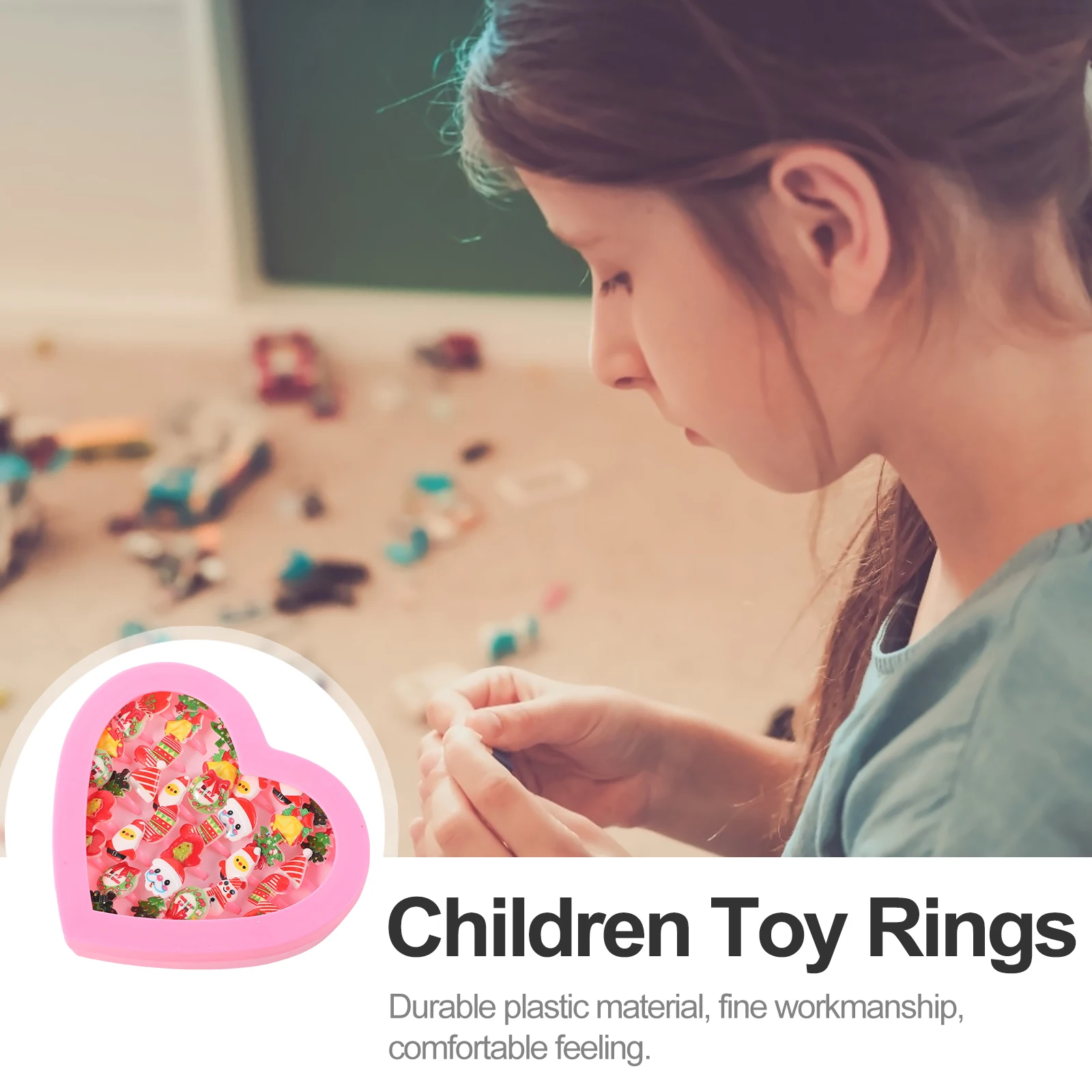 

36pcs Christmas Mixed Rings Plastic Fine Workmanship Toy Rings for Kids Party Gifts Jewelry Toddler Role Play