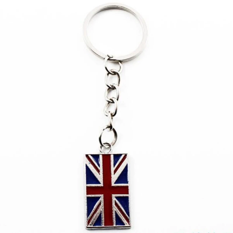 Cartoon Punk Enamel UK Flag Union Jack Keychain For Keys Car Key Ring Couple Key Chains Pendant Travel Souvenir Jewelry Bijoux