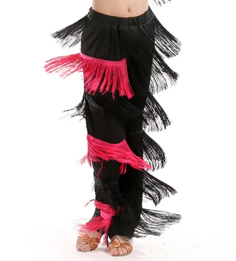 Pantalon à franges de salle de Rhpour filles, robe en ylène pour salle de Rhadulte, danse latine, salsa, samba, nouveauté, 303