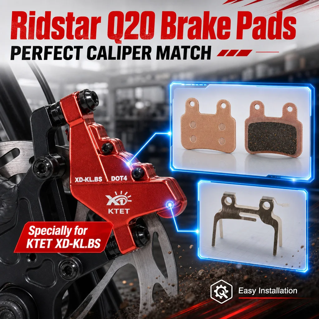 Ridstar Q20 Brake Pads Semi-Metallic for EKX X21 X21 Max Bopzin Q8 M2000 C21 M22 Freego X2 KTET XD-KL.BS Electric Motorbike