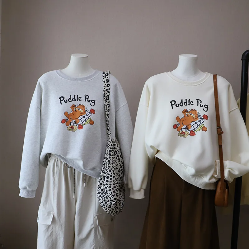 Ay round Ne-suéter holgado informal para mujer, Top con estampado de dibujos animados, antienvejecimiento, moda de otoño, nuevo Sle, corte holgado ultra hermoso