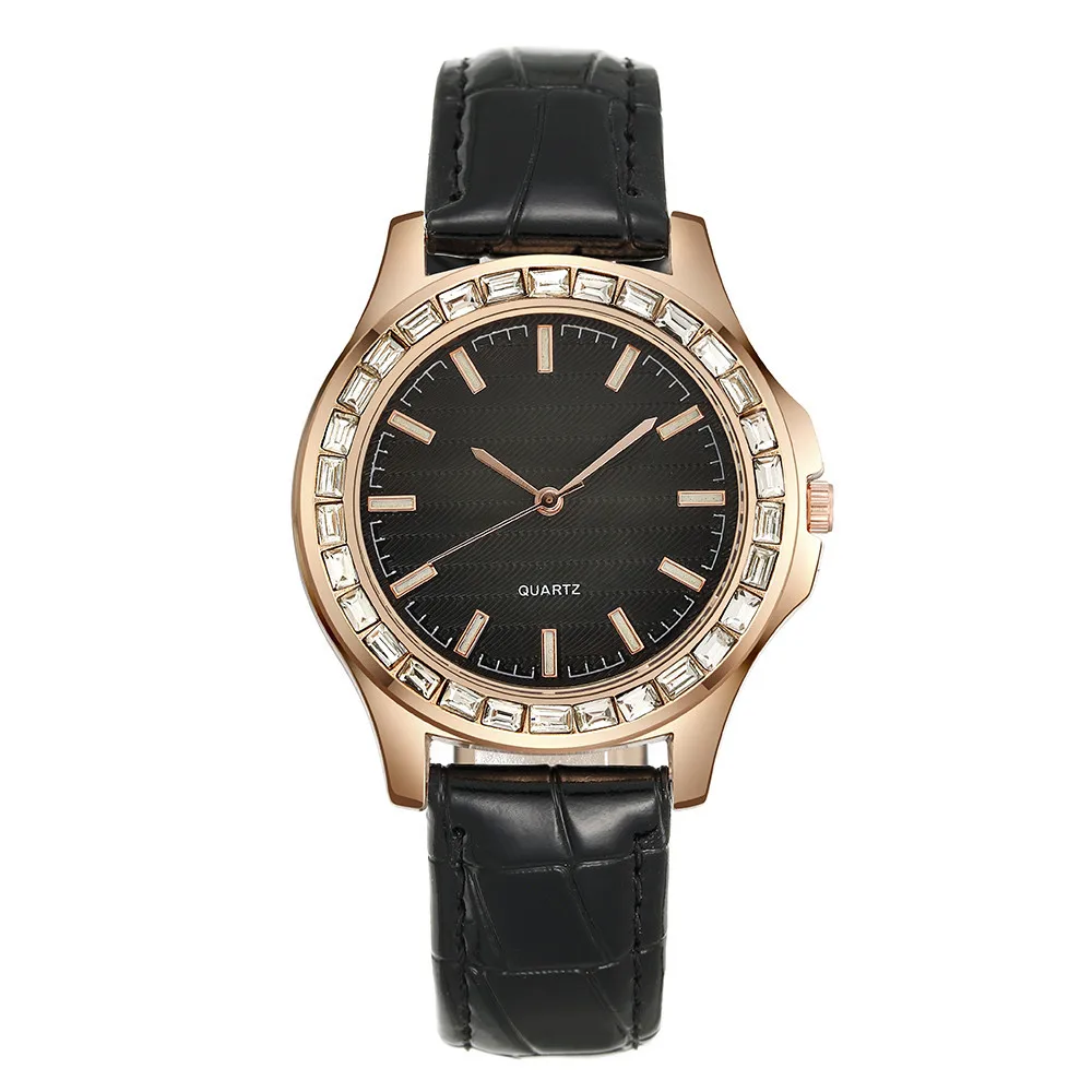 Luxe grand cadran dames de marque diamant British Watch Fashion 2023 nouvelle montre robe d\'horloge simple en cuir pour femmes