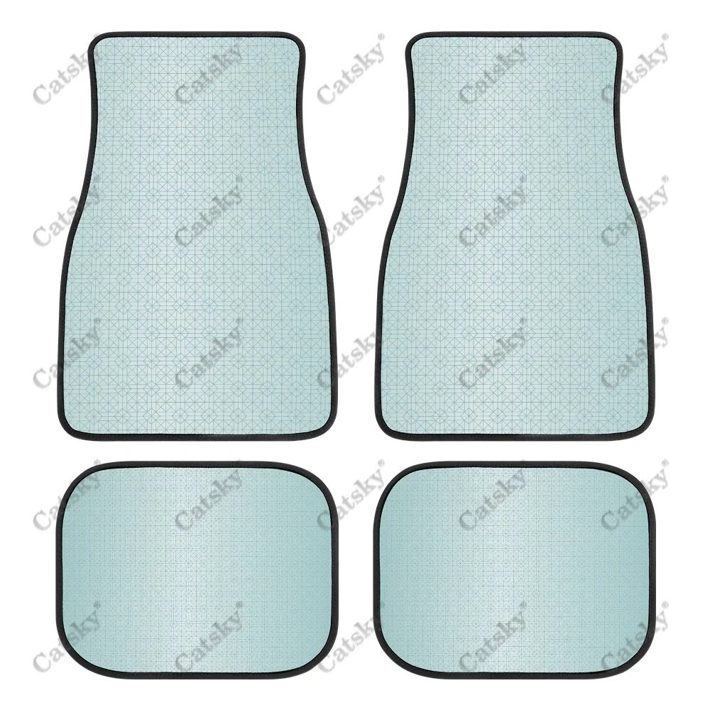 

Japanese Geomatric Pattern Car Auto Floor Mats Carpet, 4PCS Customized Cars Mat All Weather Automotive Vehicle Pad Stylish