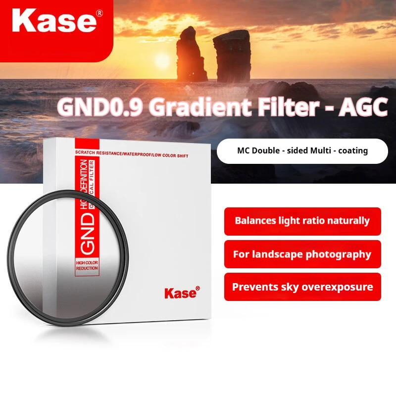 kase-agc-gnd-09-風景写真のバランスの取れた露出用グラデーションフィルター、両面マルチコーティング