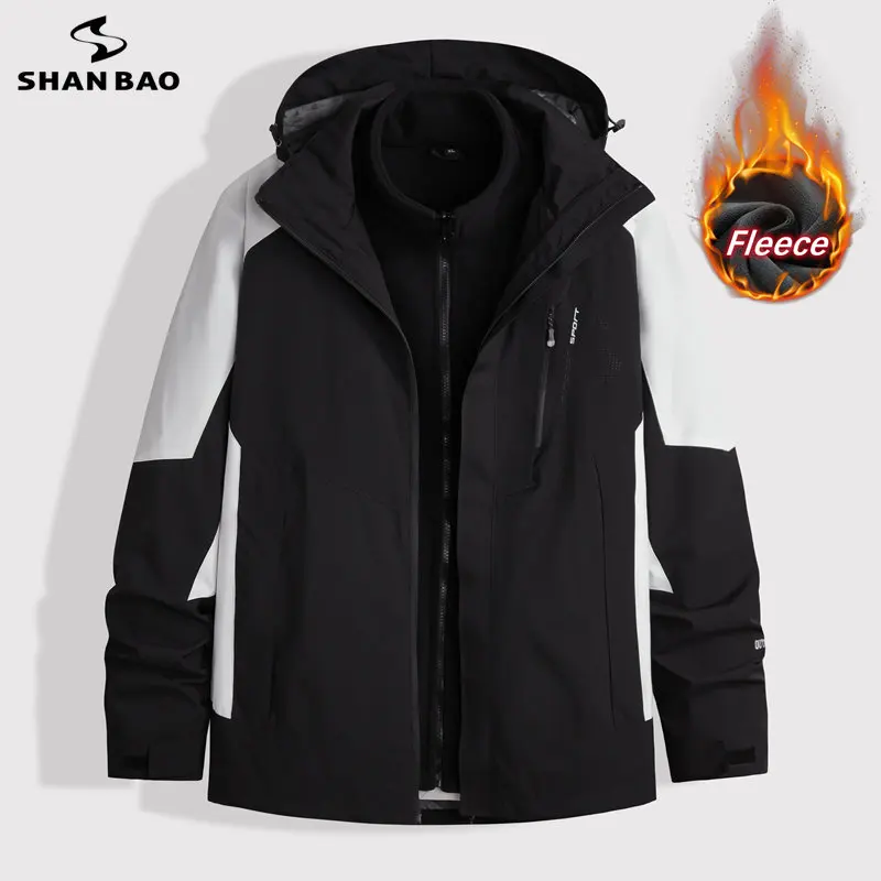 

Autumn/winter New Outdoor Casual Wear Inner Polar Fleece Thick Warm Men Loose Hooded Jacket Windproof Waterproof Outerwear