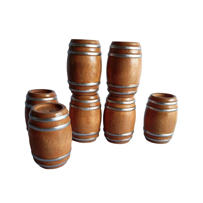 Barril de vino tinto de madera pequeño, barril de cerveza en miniatura, diseño lindo y elegante, accesorios de decoración de casa de muñecas, 1:12