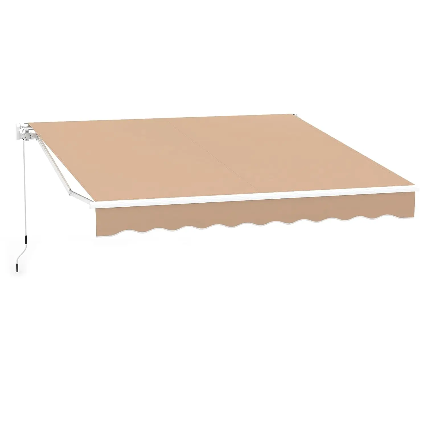10 x 8.2 Ft Retractable Awning, Aluminum Patio Sun Shade w/Crank Handle and Water-Resistant Polyester, Outdoor, Customized