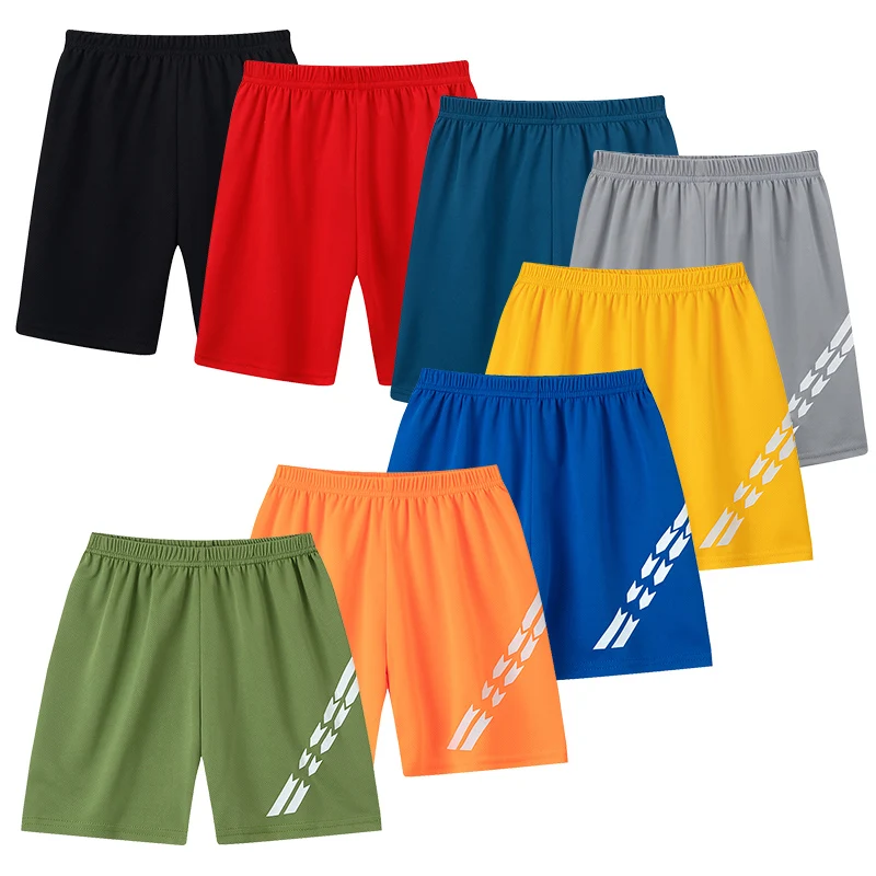 Pantalones cortos deportivos multicolores de secado rápido para niños y niñas, pantalones cortos holgados de 5 puntos para correr y jugar, verano, 1/4 Uds.