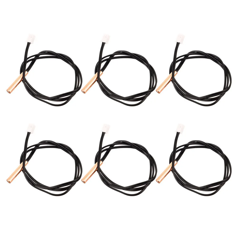 

6Pcs 10K Temperature Sensor with Copper Probe 39Cm for Air Conditioning Ambient Temp Monitoring Control Replacement
