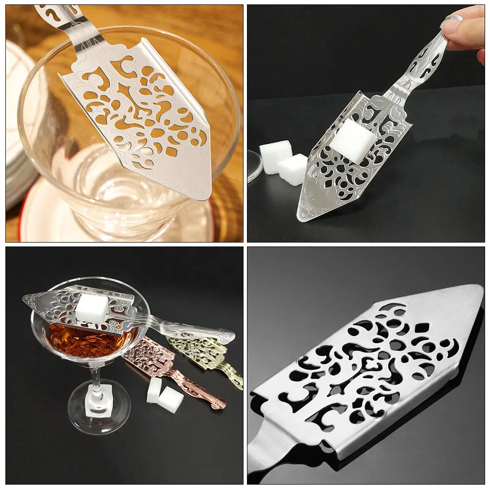 2Pcs Absinthe Spoon Stainless Steel Household Multi-Function Dripper Bar Supply Wormwood Spoon Filter Household Absinthe Dripper