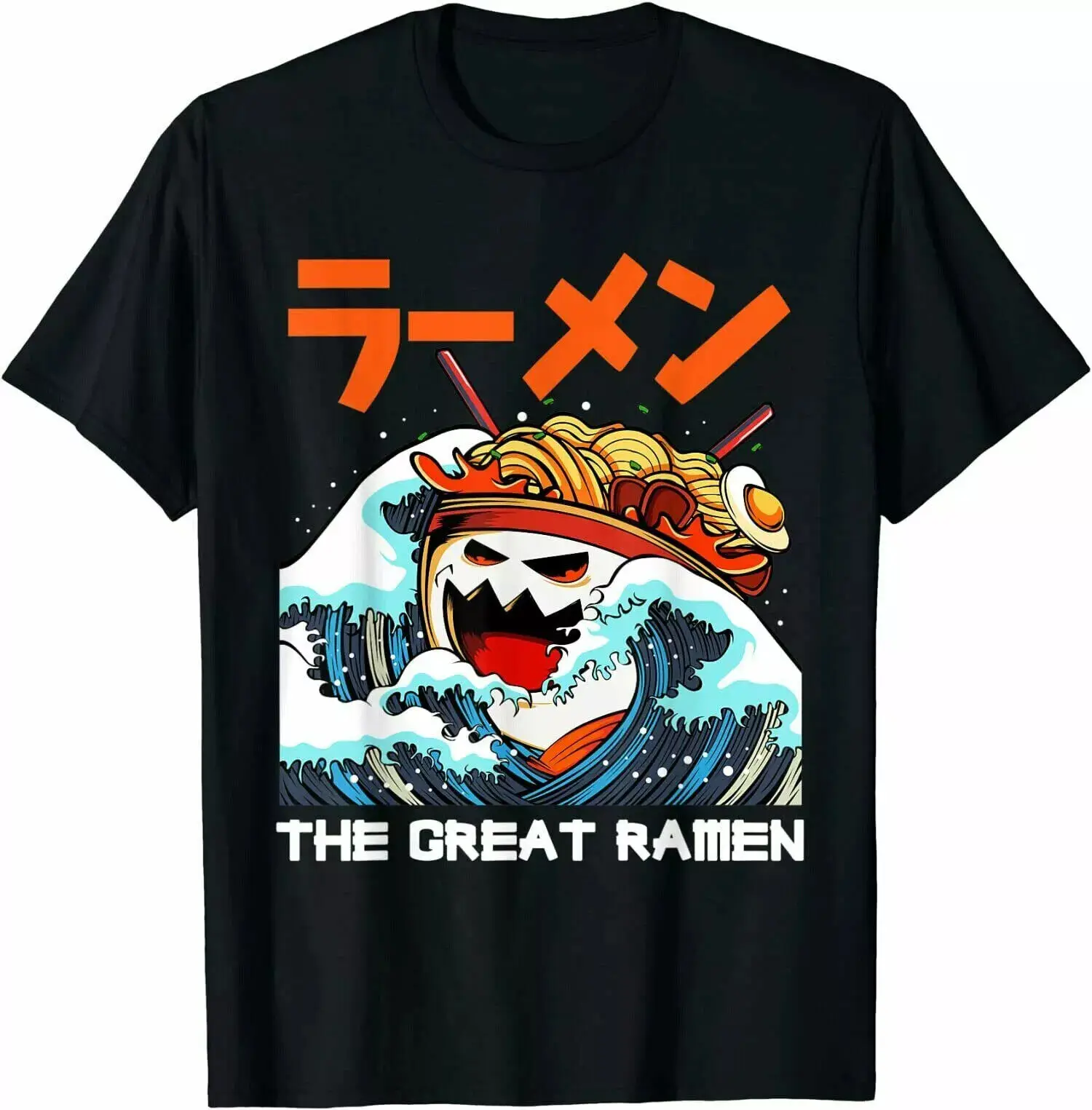 The Great Ramen Wave Off Kanagawa Japanese T-Shirt Funny Gift, Size M - 3Xl