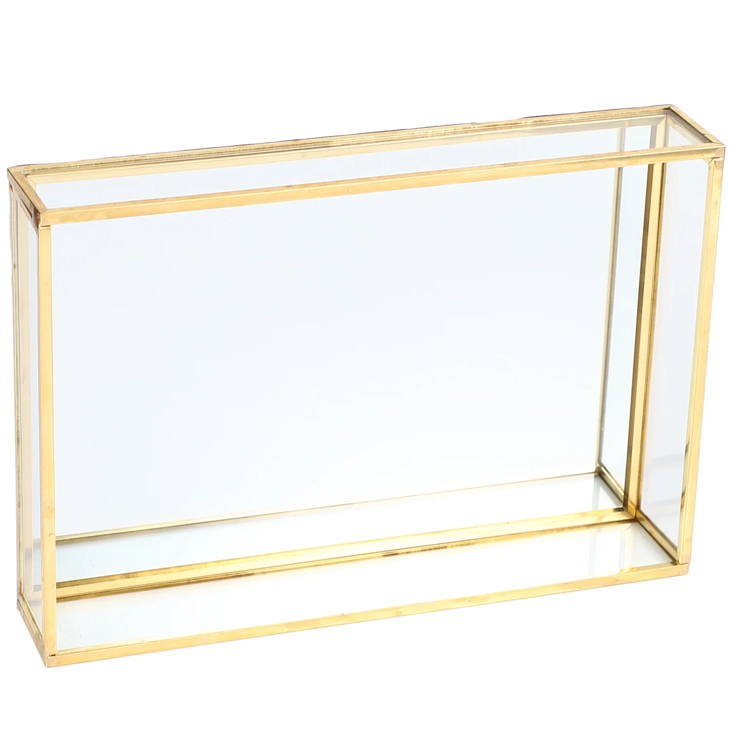 Nordic Retro Storage Tray Gold Rectangle Glass Makeup Organizer Tray Dessert Plate Jewelry Display Home Kitchen Decor（S）