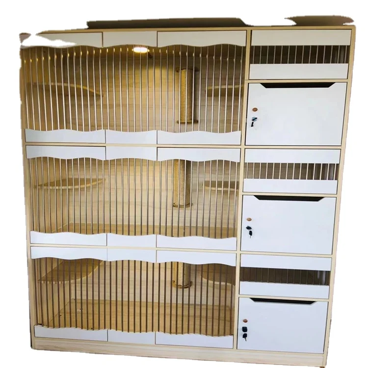 

Cat Accessories Katzen Breathable Breeding Cat Home For Kitten Cats Large Space Solid Wood Cage House