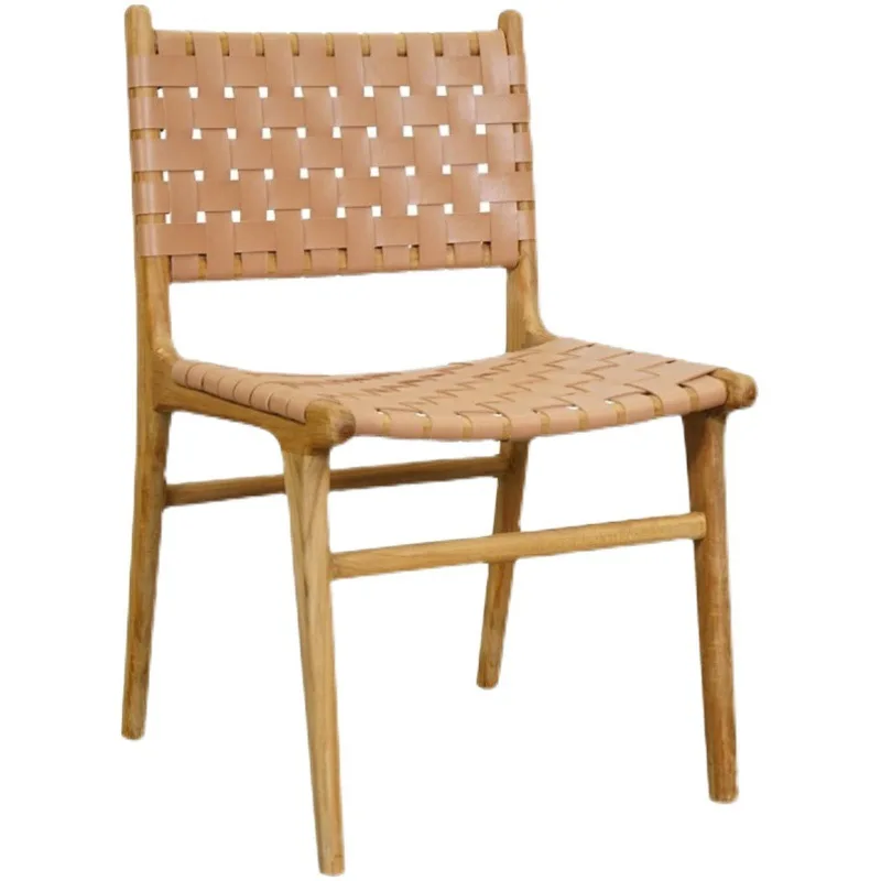 

Nordic solid wood dining chair light luxury modern simple back home restaurant leisure chair
