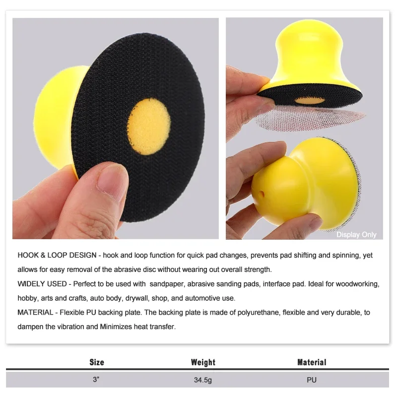 3 بوصة هوك وحلقة اليد الرملي كتلة 1/2/5 قطعة بولي Foam رغوة دليل ساندر ل النجارة الأثاث استعادة جسم السيارات