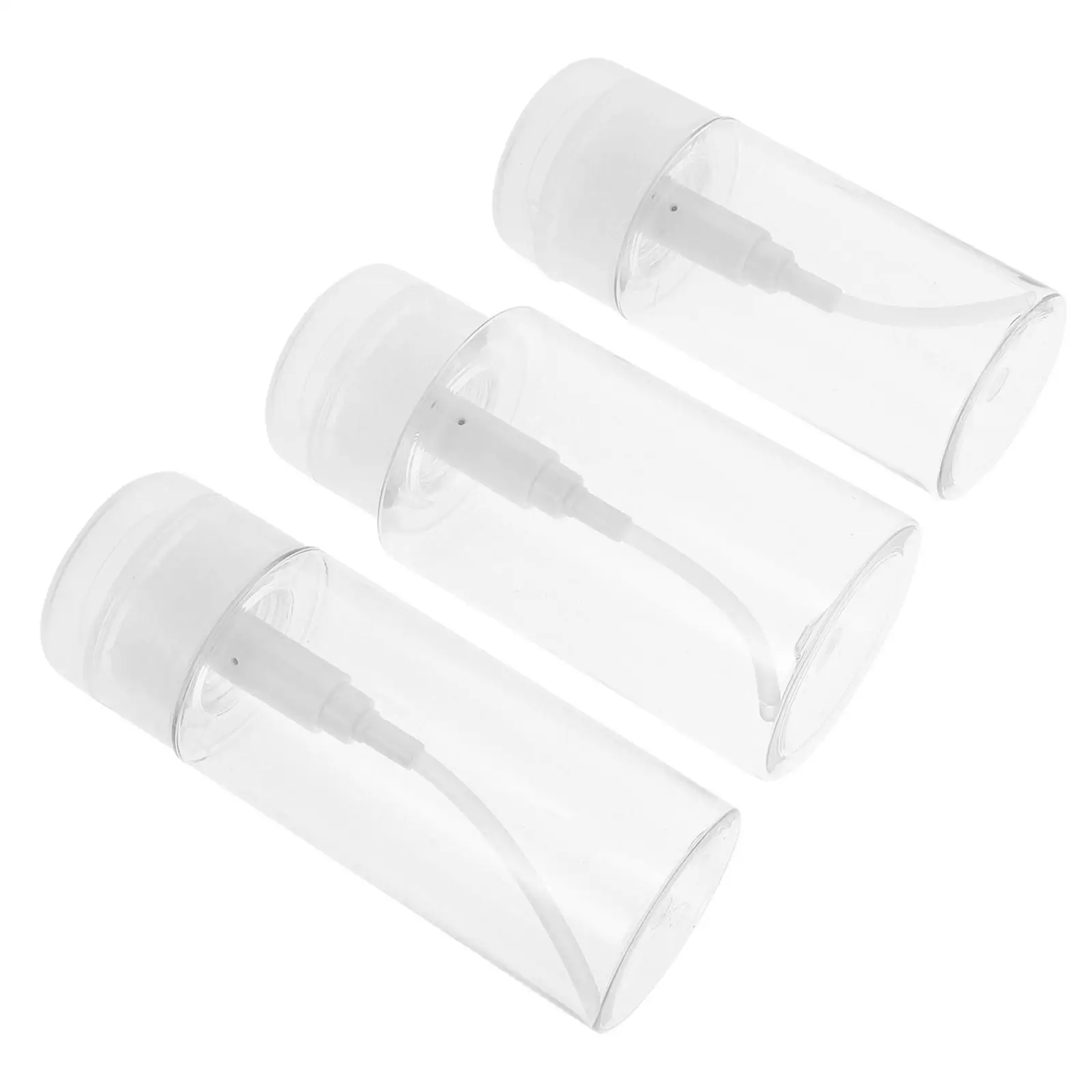 

3pcs Skincare Water Plastic Remover Travel Foam Bottle Dispenser Nail Kits Push Down Pump Storage Cosmetics Liquid Bottle Easy
