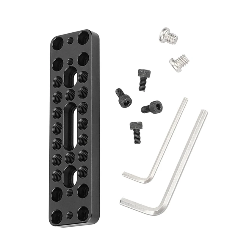 Camera Baseplate Extension Long Cheese Plate with Multiple 1/4inch-20 Thread Holes for DLSR Camera DIY Setup-ELEC