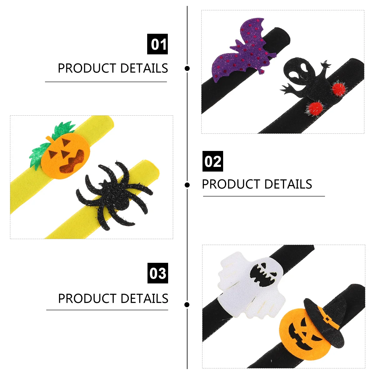 

6 шт., браслеты на Хэллоуин, браслеты с рисунком тыквы, вечерние подарки на день рождения, забавные аксессуары, браслеты для вечеринок