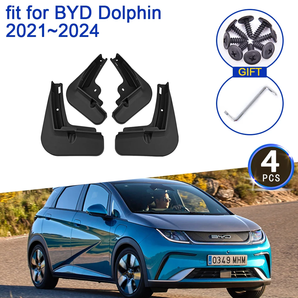 

For BYD Dolphin 2024 2023 2022 2021 Atto 2 Car Accessories Mud Flaps Flap Mudguards Fender Anti-splash Guards Front Rear Wheels