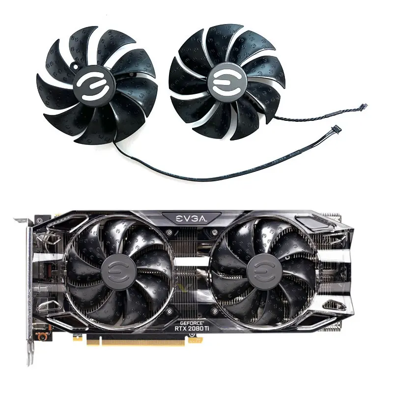 Новинка, 2 вентилятора для EVGA GeForce RTX2060S 2070 2080S 2080ti XC, черная сменная видеокарта OC, пластина вентилятора 09215s12h Новинка, 2 вентилятора для EVGA GeForce RTX2060S 2070 2080S 2080ti XC, черная сменная видеокарта OC, пластина вентилятора 09215s12h
